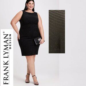 Frank Lyman Black Sleeveless Dress Shimmering Size 18